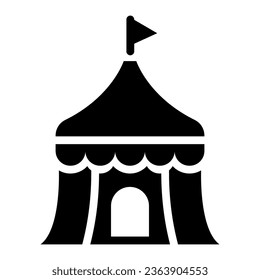 circus tent solid icon illustration vector graphic