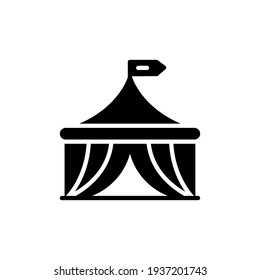 circus tent solid Icon.carnival and tool vector illustration on white background