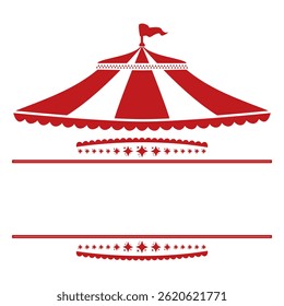 Circus Tent Split Design with Stars