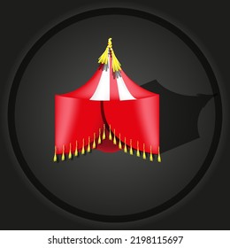 Circus Tent In Style Of Cut Out Paper. Beautiful Background With A Circus Tent. Vector Illustration With A Circus. The Concept Of The Opening Of The Circus Season. 