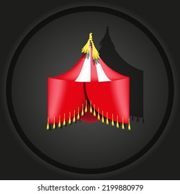 Circus Tent In Style Of Cut Out Paper. Beautiful Background With A Circus Tent. Vector Illustration With A Circus. The Concept Of The Opening Of The Circus Season. 