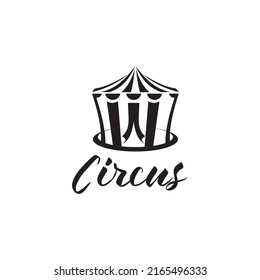 Símbolo circo de tienda diseño de logotipo vectorial