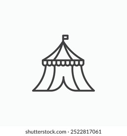 Circus tent thin liner icon isolated