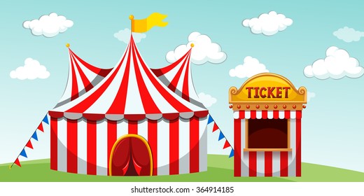 Circus Tent And Ticket Booth Illustration