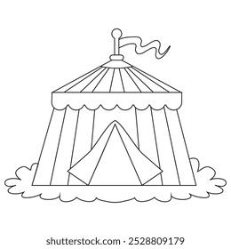 Circus tent  vector cartoon illustration coloring page