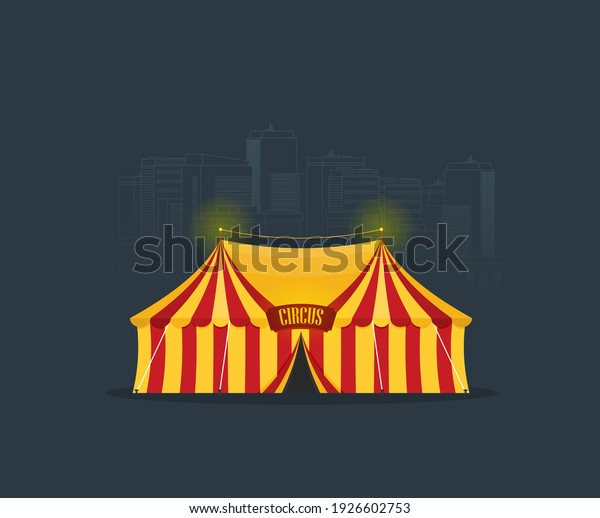 Circus tent vector, flat\
design