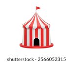 circus tent vector icon 3d rendering illustration