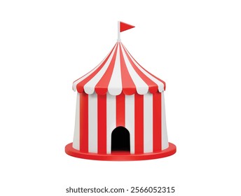 circus tent vector icon 3d rendering illustration