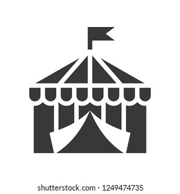 Circus tent vector icon, amusement park related solid design