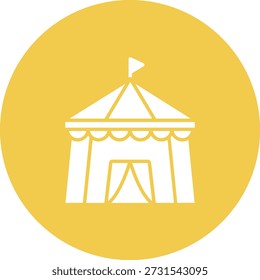 Icono de Vector de carpa de circo. Se puede utilizar para aplicaciones de impresión, móviles y de Web.