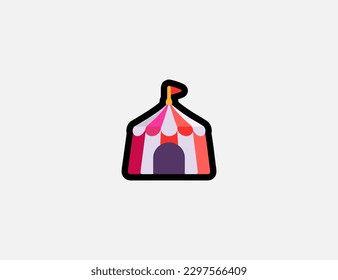 Circus Tent vector icon. Emoji illustration. Isolated Circus Tent vector emoticon