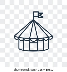 Circus tent vector icon isolated on transparent background, Circus tent logo concept