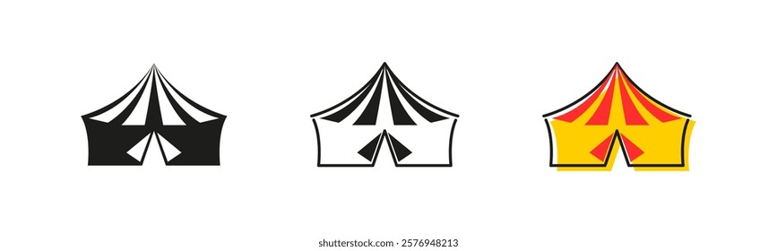 Circus Tent Vector Icon Set