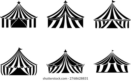 Circus tent vector icon set