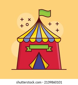 ilustración de circo tienda Vector sobre un fondo transparente.Símbolos de calidad premium. icono plano de línea vectorial para el concepto y el diseño gráfico.