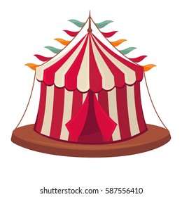 Circus tent vector isolated retro stage flat icon