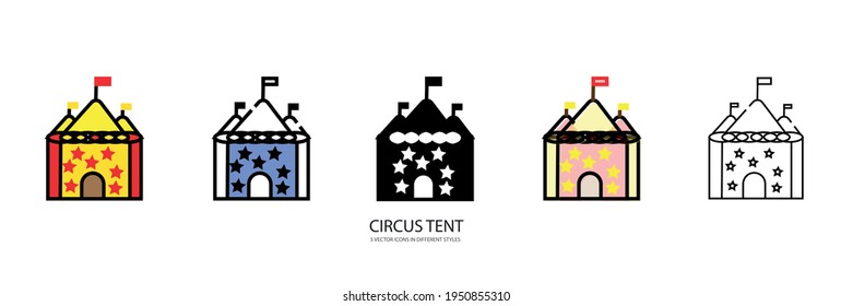 Circus Tent vector type icons