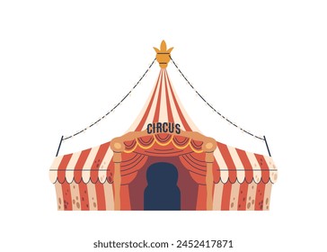 Circus Tent, Vibrant Canvas Dome Adorned With Colorful Lights, Housing Thrilling Spectacles, Acrobats, And Clowns