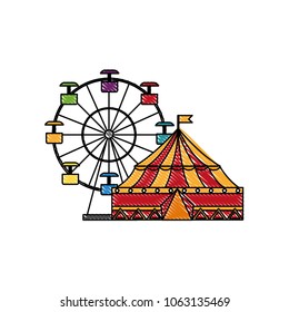 circus tent and wheel fortune