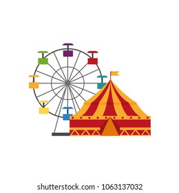 circus tent and wheel fortune