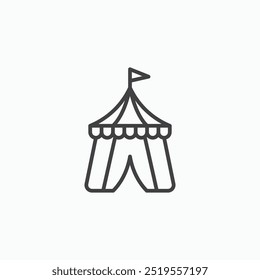 Circus tentline in Thin line black color. flat simple vector symbols illustration.