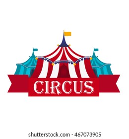 Circus Tents Banner Flat Illustration Stock Vector (Royalty Free ...