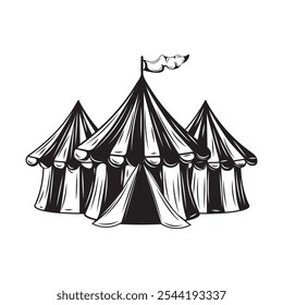 Carpas de circo dibujado a mano ilustración - 02