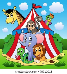 Circus theme picture 1 - vector illustration.
