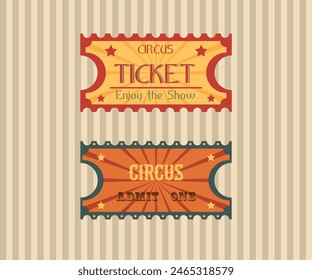 Circus ticket. A blank ticket template. Concert ticket, lottery coupons. Vector coupon - vector illustration. Blue backgrounds. 