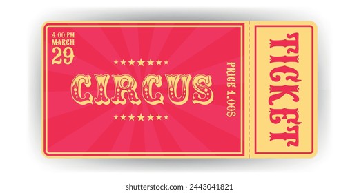 Circus ticket. Carnival banner. Event pass