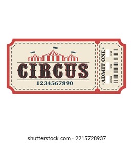 Circus ticket. Horizontal circus ticket.Vector illustration.