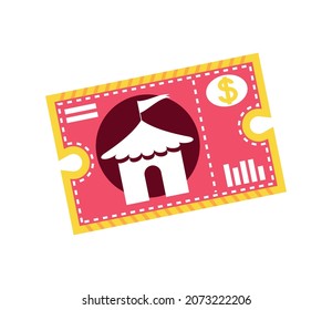 estilo plano de icono de boleto de circo