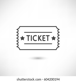 Circus Ticket icon simply element in flat outline style. Raffle or lottery symbol. Icon, badge, logo UI template. EPS10 vector illustration.