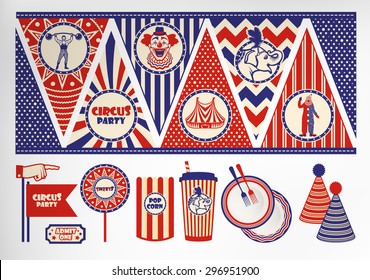 Circus Ticket on tree background. Vector illustration