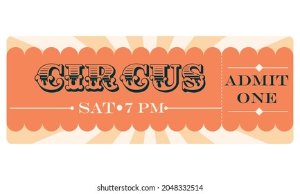 A circus ticket in pastel colour.