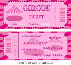 circus ticket in pink for template