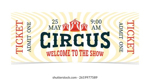 circus ticket for printing on paper for one person
