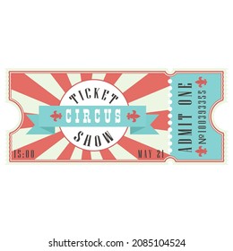 Circus ticket in red and blue