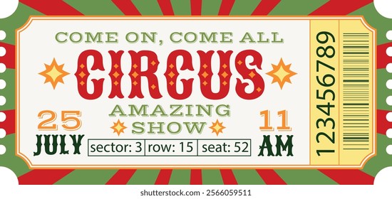 Circus ticket template. Amazing show.