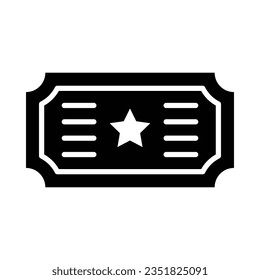 Circus Ticket Vector Glyph Icon For Personal And Commercial Use.
