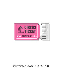 Circus Ticket Vector Icon Illustration. Ticket For Entrance To The Event
