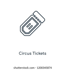 Circus Tickets concept line icon. Linear Circus Tickets concept outline symbol design. This simple element illustration can be used for web and mobile UI/UX.