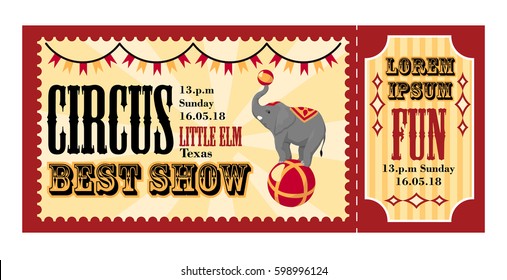 Circus tickets design with elephant