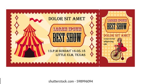 Circus tickets design with monkey