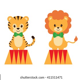 circus tiger and lion