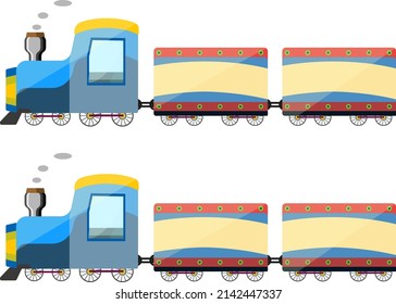 Tren circo, ilustración, vector sobre fondo blanco.