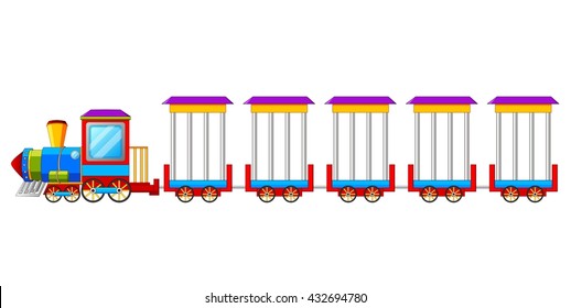 Circus Train isolated on white Background