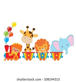 Circus train vector illustration