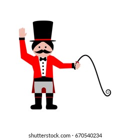 Circus trainer on the white background. Vector illustration