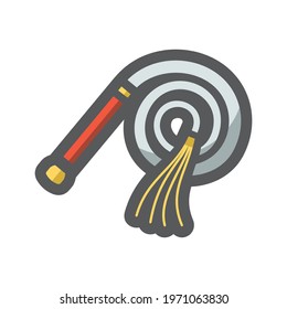 Circus trainer Whip Vector icon Cartoon illustration.